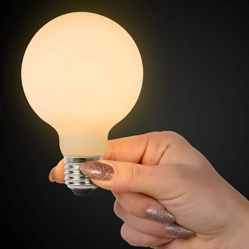 Lucide G80 - Ampoule filament - Ø 8 cm - LED 3 StepDim - E27 - 1x8W 2700K - Opalin - ambiance 1